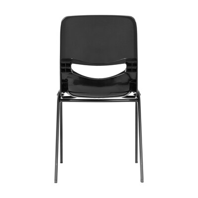 Flash Furniture HERCULES Polypropylene Heavy-Duty Classroom Stack Chair, Black (SFCH003BLKBLK)