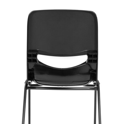 Flash Furniture HERCULES Polypropylene Heavy-Duty Classroom Stack Chair, Black (SFCH003BLKBLK)