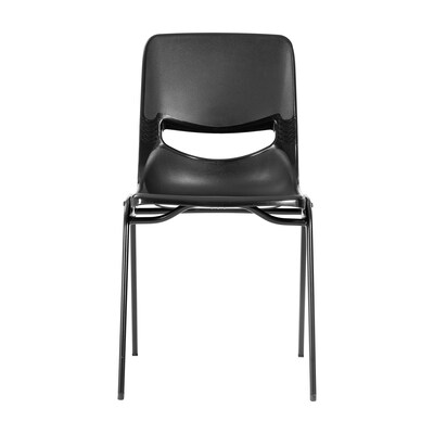 Flash Furniture HERCULES Polypropylene Heavy-Duty Classroom Stack Chair, Black (SFCH003BLKBLK)