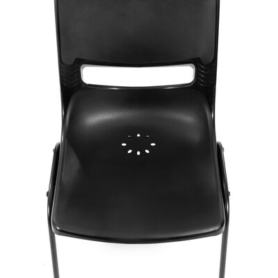 Flash Furniture HERCULES Polypropylene Heavy-Duty Classroom Stack Chair, Black (SFCH003BLKBLK)
