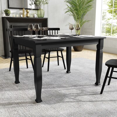 Flash Furniture Grace Solid Wood Dining Table, 36.25" x 47", Black (KERT799BLK47)