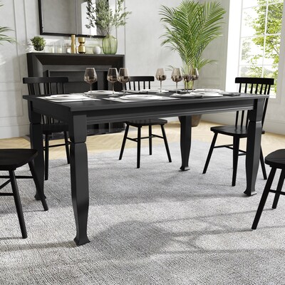 Flash Furniture Grace Solid Wood Dining Table, 36.25" x 60", Black (KERT799BLK60)