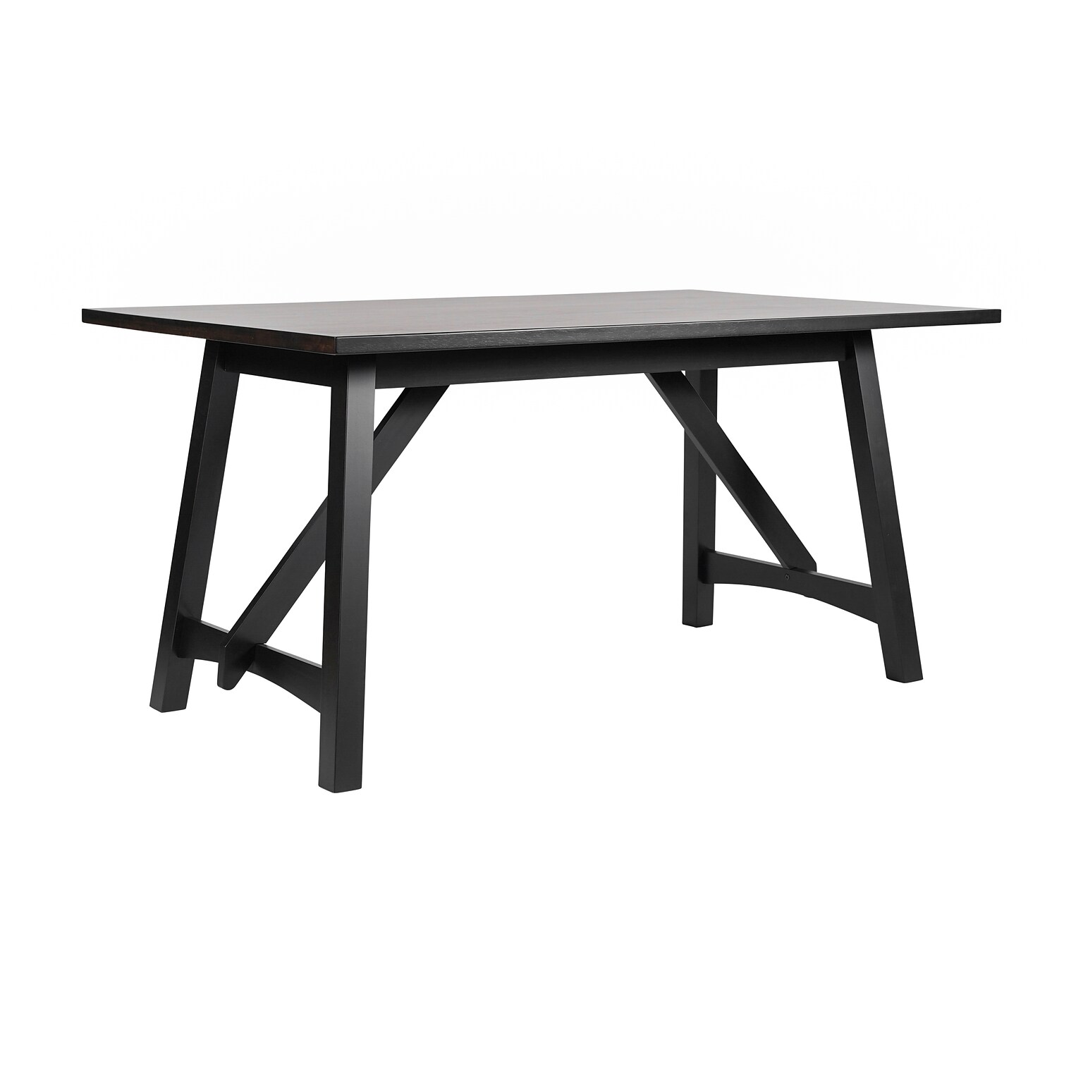Flash Furniture Everly Solid Wood Trestle Base Dining Table, 36 x 60, Black (KERT851BLK60)