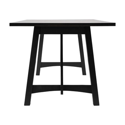 Flash Furniture Everly Solid Wood Trestle Base Dining Table, 36" x 60", Black (KERT851BLK60)