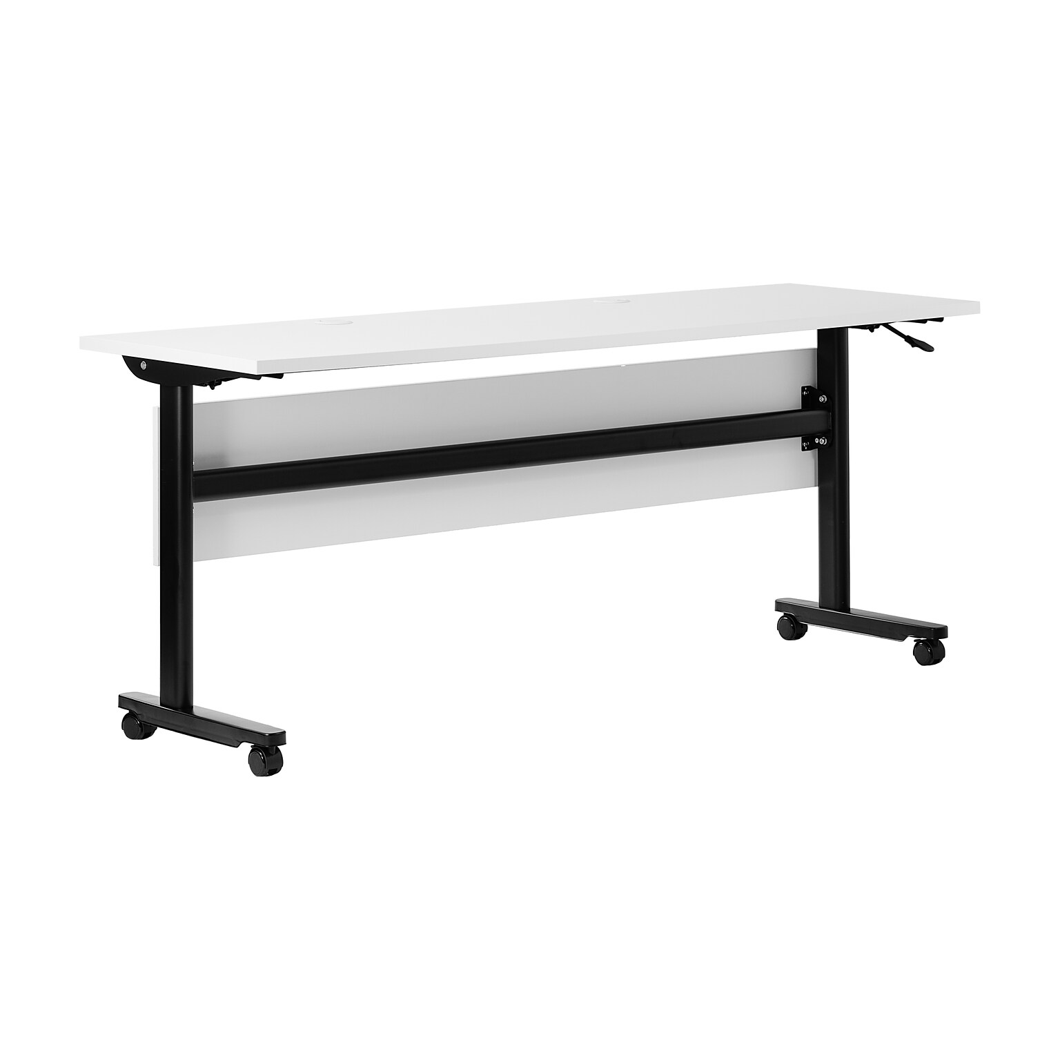 Flash Furniture Palmer 72W x 24D Foldable Training Room Table, Laminate, White Tabletop/Black Frame (MTM7224TLEGWB)