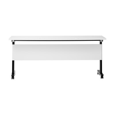 Flash Furniture Palmer 72"W x 24"D Foldable Training Room Table, Laminate, White Tabletop/Black Frame (MTM7224TLEGWB)
