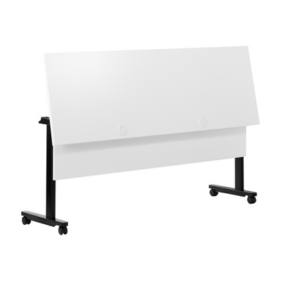 Flash Furniture Palmer 72"W x 24"D Foldable Training Room Table, Laminate, White Tabletop/Black Frame (MTM7224TLEGWB)