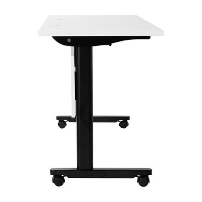 Flash Furniture Palmer 72"W x 24"D Foldable Training Room Table, Laminate, White Tabletop/Black Frame (MTM7224TLEGWB)