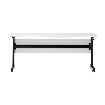 Flash Furniture Palmer 72"W x 24"D Foldable Training Room Table, Laminate, White Tabletop/Black Frame (MTM7224TLEGWB)
