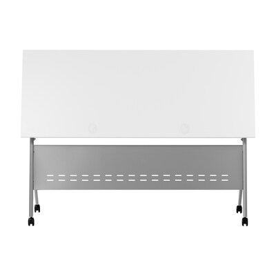 Flash Furniture Davis 60"W x 24"D Foldable Training Room Table, Laminate, White Tabletop/Gray Frame (MTM6024YLEGWG)