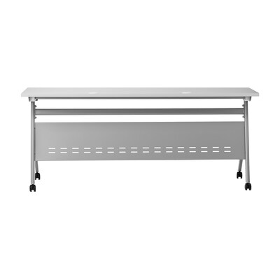 Flash Furniture Davis 72"W x 24"D Foldable Training Room Table, Laminate, Gray Tabletop/Gray Frame (MTM7224YLEGGG)