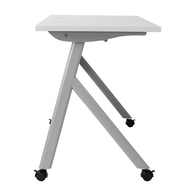 Flash Furniture Davis 72"W x 24"D Foldable Training Room Table, Laminate, Gray Tabletop/Gray Frame (MTM7224YLEGGG)
