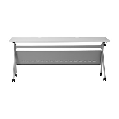 Flash Furniture Davis 72"W x 24"D Foldable Training Room Table, Laminate, Gray Tabletop/Gray Frame (MTM7224YLEGGG)