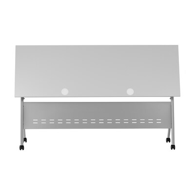 Flash Furniture Davis 72"W x 24"D Foldable Training Room Table, Laminate, Gray Tabletop/Gray Frame (MTM7224YLEGGG)