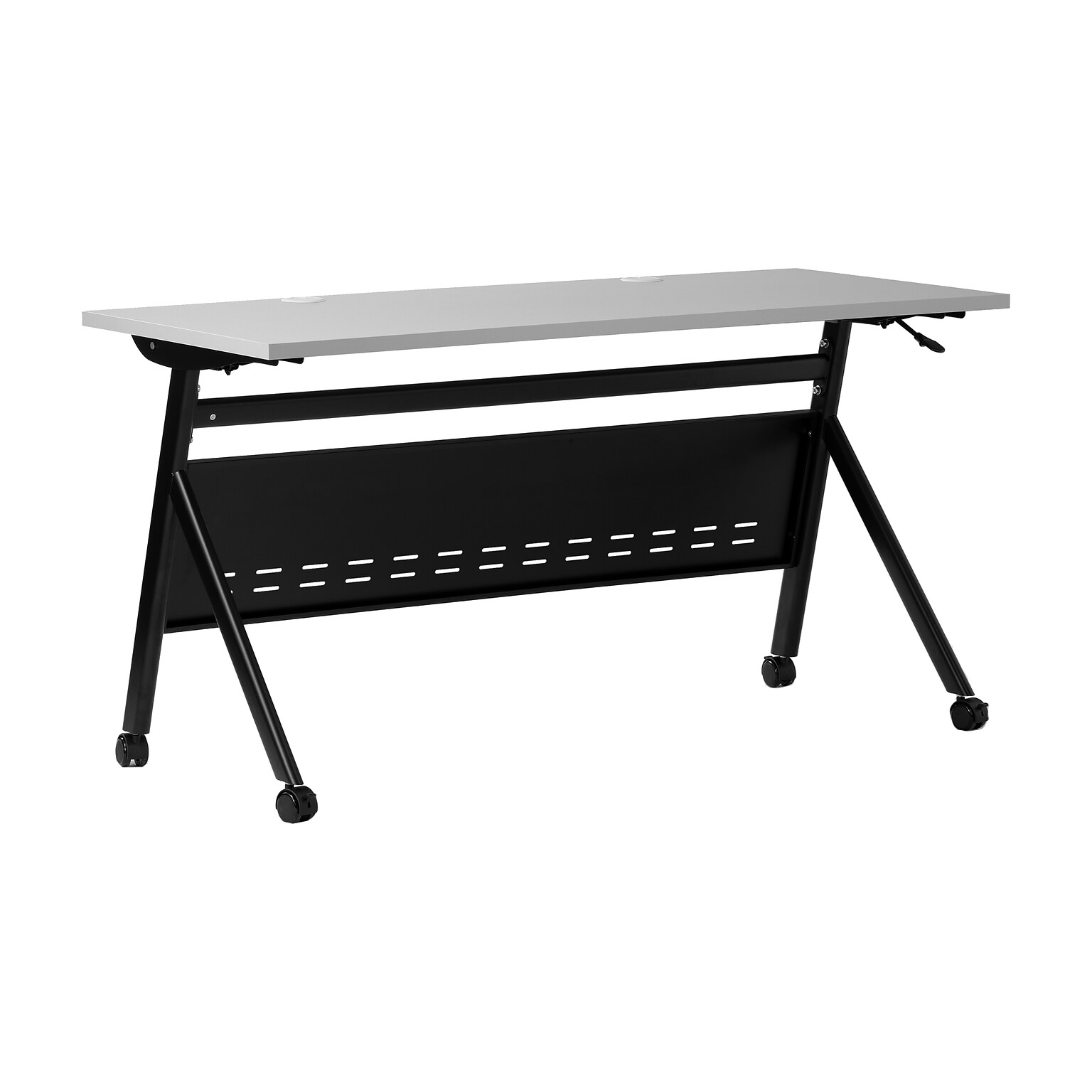Flash Furniture Davis 60W x 24D Foldable Training Room Table, Laminate, Gray Tabletop/Black Frame (MTM6024YLEGGB)