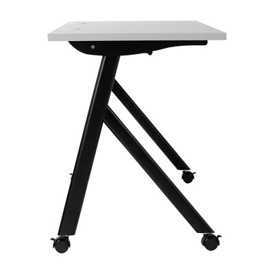 Flash Furniture Davis 60"W x 24"D Foldable Training Room Table, Laminate, Gray Tabletop/Black Frame (MTM6024YLEGGB)