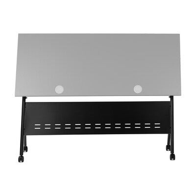 Flash Furniture Davis 60"W x 24"D Foldable Training Room Table, Laminate, Gray Tabletop/Black Frame (MTM6024YLEGGB)