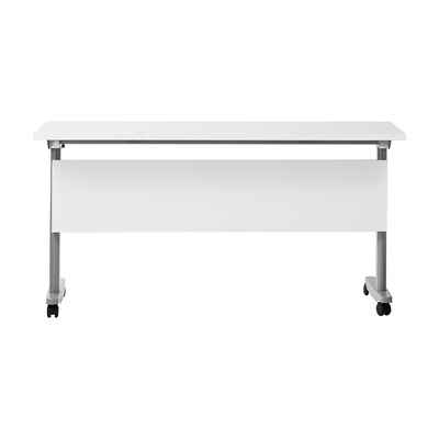Flash Furniture Palmer 60"W x 24"D Foldable Training Room Table, Laminate, White Tabletop/Gray Frame (MTM6024TLEGWG)