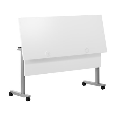 Flash Furniture Palmer 60"W x 24"D Foldable Training Room Table, Laminate, White Tabletop/Gray Frame (MTM6024TLEGWG)