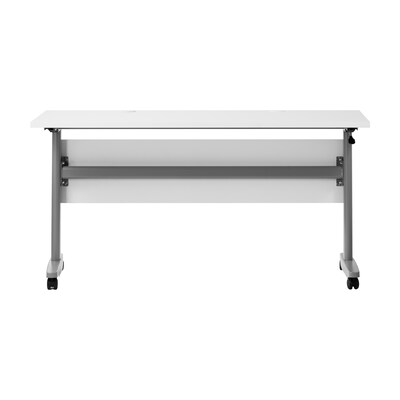 Flash Furniture Palmer 60"W x 24"D Foldable Training Room Table, Laminate, White Tabletop/Gray Frame (MTM6024TLEGWG)