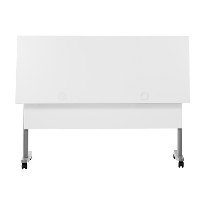 Flash Furniture Palmer 60"W x 24"D Foldable Training Room Table, Laminate, White Tabletop/Gray Frame (MTM6024TLEGWG)