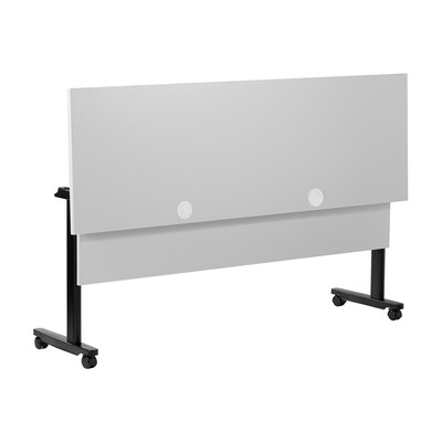 Flash Furniture Palmer 72"W x 24"D Foldable Training Room Table, Laminate, Gray Tabletop/Black Frame (MTM7224TLEGGB)