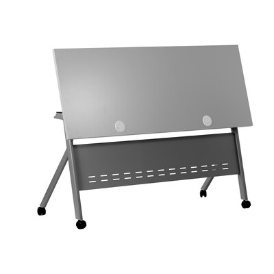 Flash Furniture Davis 60"W x 24"D Foldable Training Room Table, Laminate, Gray Tabletop/Gray Frame (MTM6024YLEGGG)