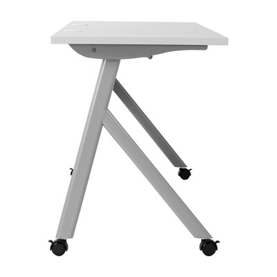Flash Furniture Davis 60"W x 24"D Foldable Training Room Table, Laminate, Gray Tabletop/Gray Frame (MTM6024YLEGGG)