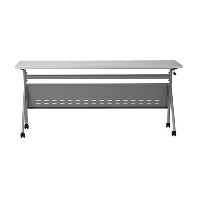 Flash Furniture Davis 60"W x 24"D Foldable Training Room Table, Laminate, Gray Tabletop/Gray Frame (MTM6024YLEGGG)