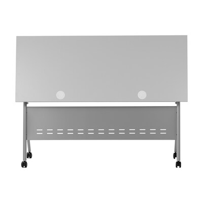 Flash Furniture Davis 60"W x 24"D Foldable Training Room Table, Laminate, Gray Tabletop/Gray Frame (MTM6024YLEGGG)
