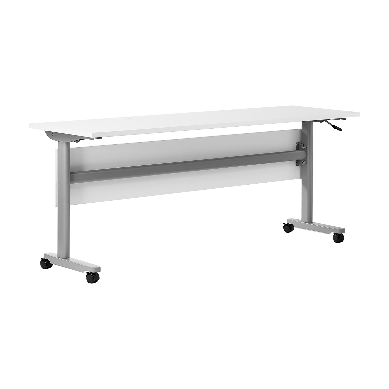 Flash Furniture Palmer 72W x 24D Foldable Training Room Table, Laminate, White Tabletop/Gray Frame (MTM7224TLEGWG)