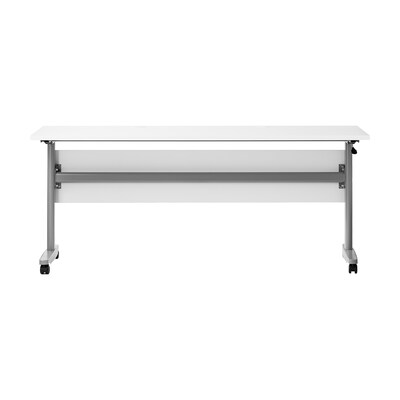 Flash Furniture Palmer 72"W x 24"D Foldable Training Room Table, Laminate, White Tabletop/Gray Frame (MTM7224TLEGWG)