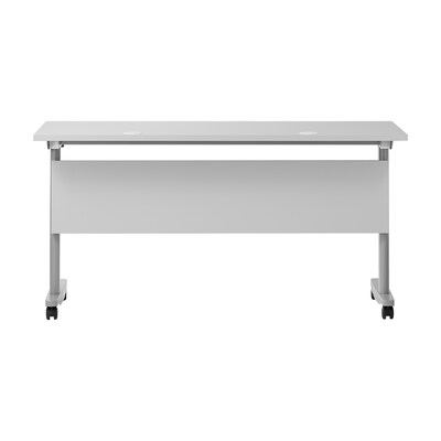 Flash Furniture Palmer 60"W x 24"D Foldable Training Room Table, Laminate, Gray Tabletop/Gray Frame (MTM6024TLEGGG)