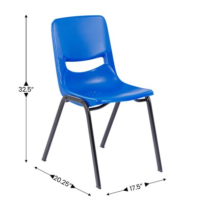 Flash Furniture HERCULES 24"W Student Desk with Classroom Stack Chair, Granite Desktop/Silver Frame/Navy Chair (FDDESKGYGSCH3NB)