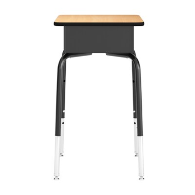 Flash Furniture HERCULES 24"W Student Desk with Classroom Stack Chair, Natural Desktop/Black Frame/Navy Chair (FDDESKNABSCH3NB)