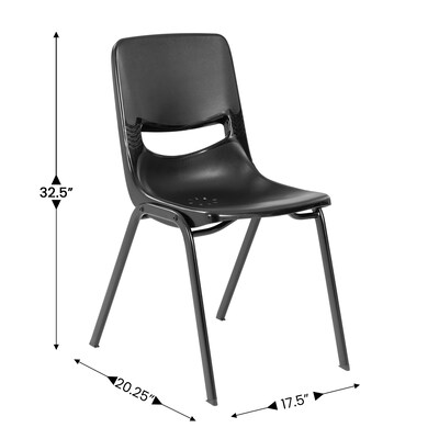 Flash Furniture HERCULES 24"W Student Desk with Classroom Stack Chair, Maple Desktop/Silver Frame/Black Chair (FDDESKGMPSCH3BB)