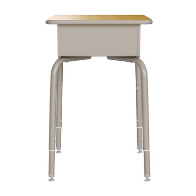 Flash Furniture HERCULES 24"W Student Desk with Classroom Stack Chair, Maple Desktop/Silver Frame/Black Chair (FDDESKGMPSCH3BB)