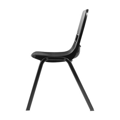 Flash Furniture HERCULES 24"W Student Desk with Classroom Stack Chair, Walnut Desktop/Silver Frame/Black Chair (FDDESKGWASCH3BB)