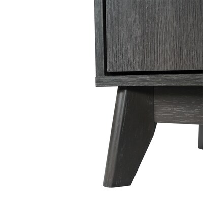 Flash Furniture Hatfield Mid-Century Modern TV Stand, Screens up to 65+", Black Wash (EMTV1801BK)