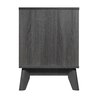 Flash Furniture Hatfield Mid-Century Modern TV Stand, Screens up to 65+", Black Wash (EMTV1801BK)