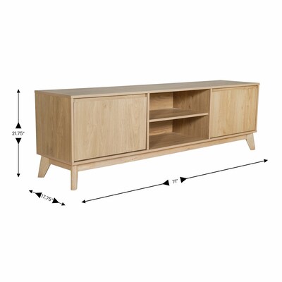 Flash Furniture Hatfield Mid-Century Modern TV Stand, Screens up to 65+", Light Natural (EMTV1801LTNAT)