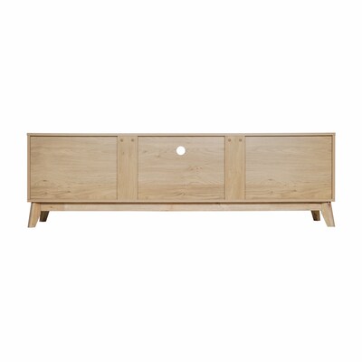 Flash Furniture Hatfield Mid-Century Modern TV Stand, Screens up to 65+", Light Natural (EMTV1801LTNAT)