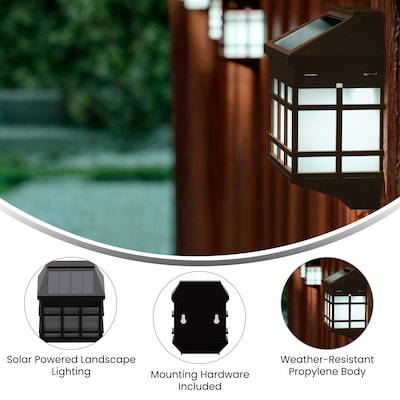Flash Furniture Holder LED Solar Wall Mount Lights, Outdoor, Brown (DNSL1086BR)