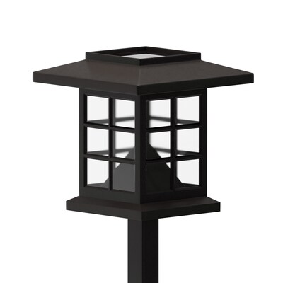 Flash Furniture Halsey LED Solar Lantern Style Pathway Lights, Brown (DNSL1068BR)