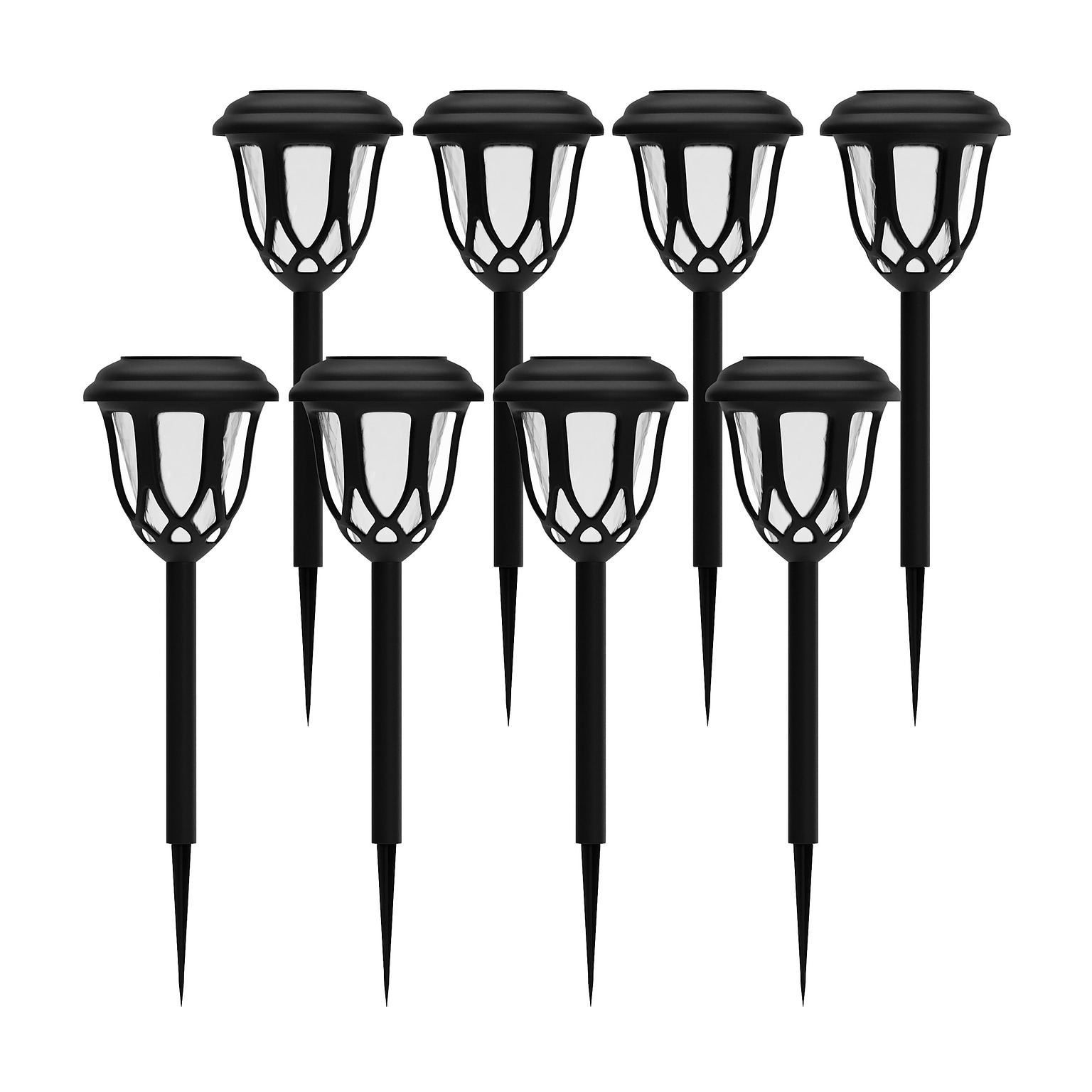 Flash Furniture Hess LED Solar Tulip Style Pathway Lights, Black (DNSL1148BK)