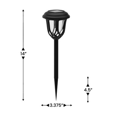 Flash Furniture Hess LED Solar Tulip Style Pathway Lights, Black (DNSL1148BK)