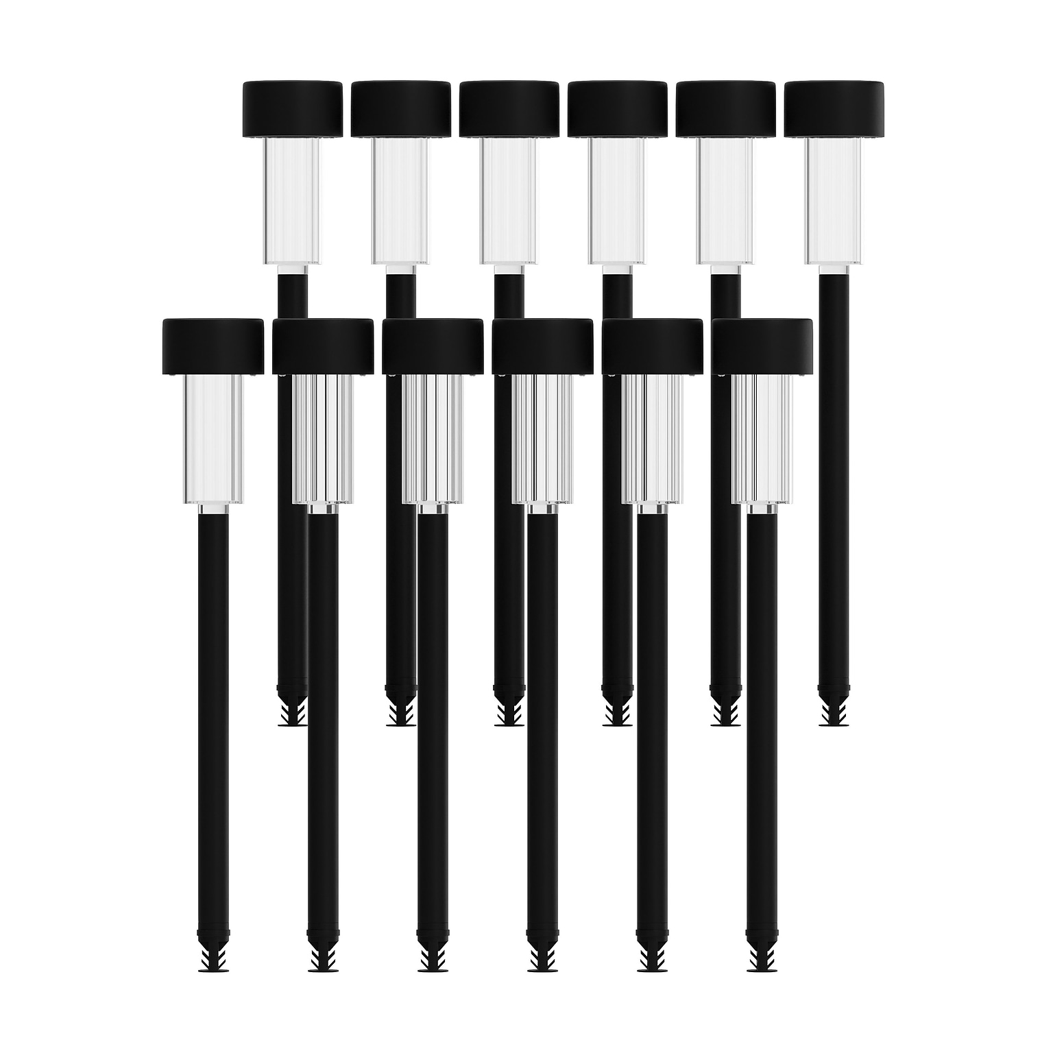 Flash Furniture Hartford LED Solar Pathway Lights, Black (DNSL10412BK)