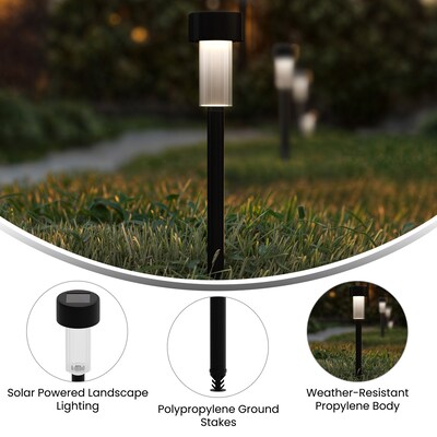 Flash Furniture Hartford LED Solar Pathway Lights, Black (DNSL10412BK)
