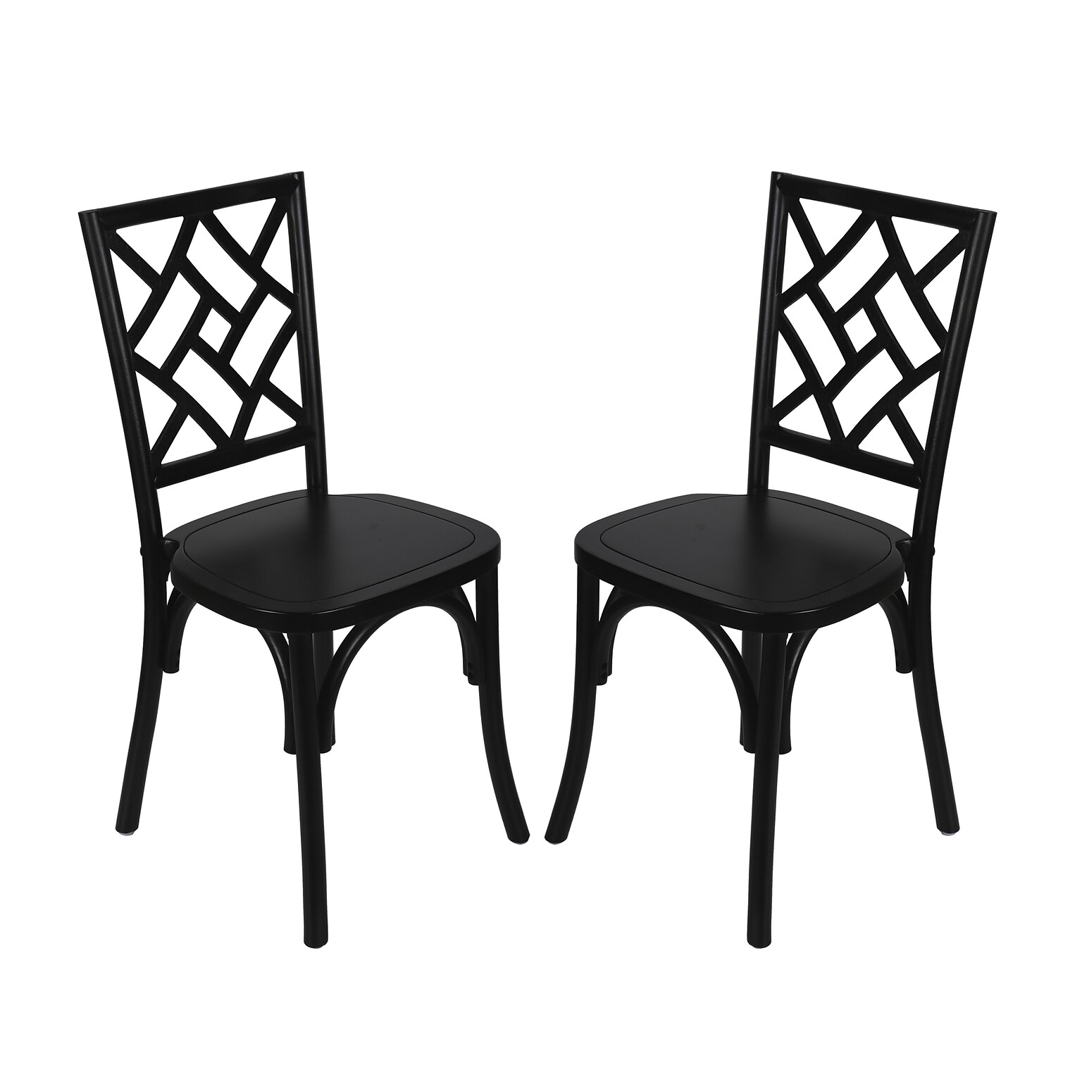 Flash Furniture Brooklyn Contemporary Wood Dining Chair, Black, 2/Pack (2ZH81005BLK)