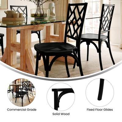 Flash Furniture Brooklyn Contemporary Wood Dining Chair, Black, 2/Pack (2ZH81005BLK)
